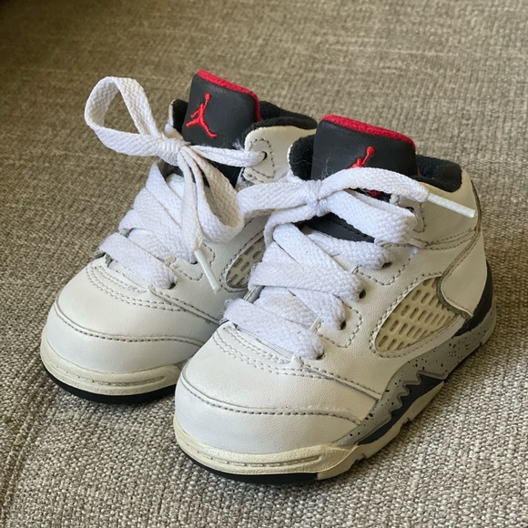 Nike Air Jordan V 5 White Cement Retro 2017 Toddler - Picture 3 of 3